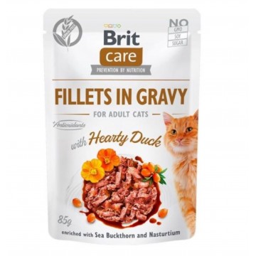 Brit Care Cat Fillets in Gravy with Hearty Duck 85g Carton (24 pouches)